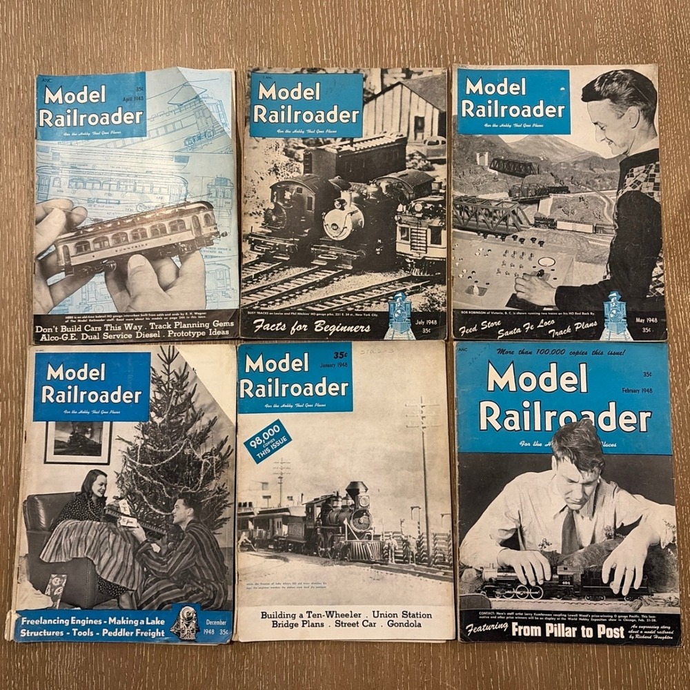 Vintage Model Railroader Magazine 1948 Lot 6 Jan Feb April May July December